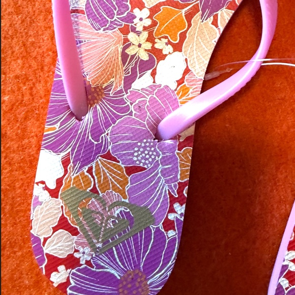 Roxy pink flower Bermuda flip-flops sandals NWT - Picture 4 of 6